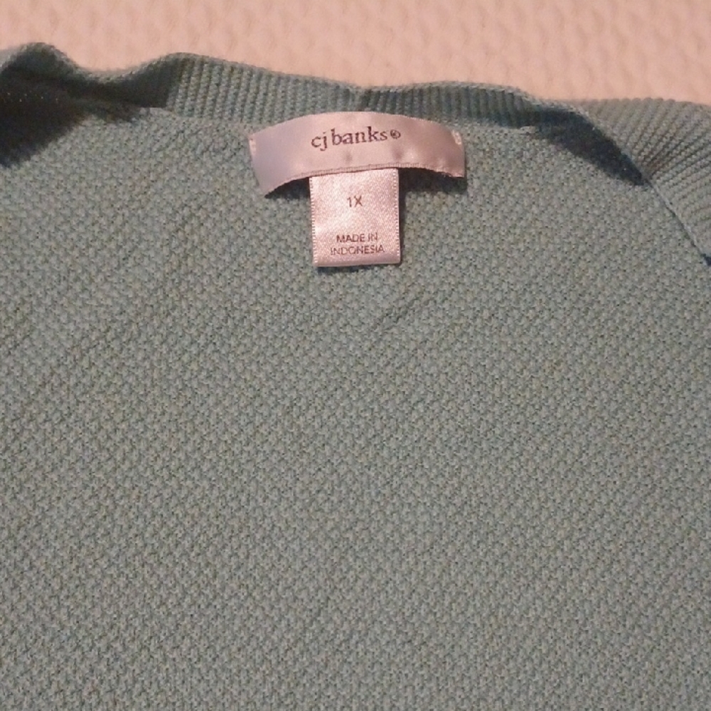 CJ Banks Seafoam Knit Cardigan Women's Size 1X